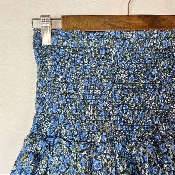 Gap Blue Floral Smocked Layered Mini Skirt XS - Picture 5 of 5